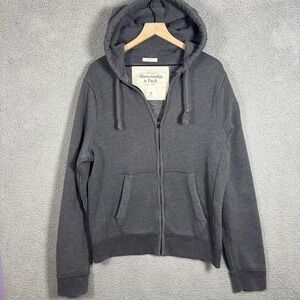 Abercrombie & Fitch Hoodie XL Men Muscle Gray Y2K Heavyweight  Vintage